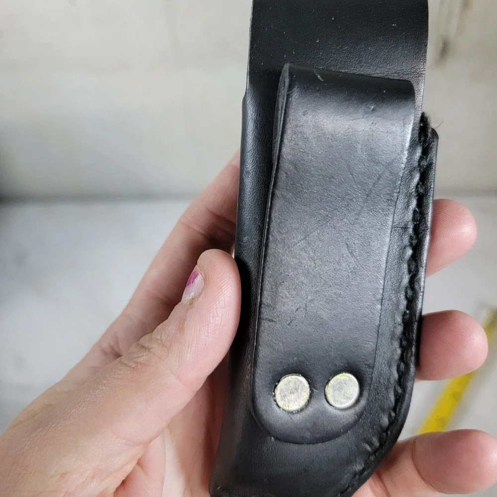 GENUINE Black LEATHER CUSTOM HANDMADE SHEATH FOR KNIFE‎ HOLSTER Snake